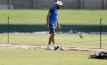 Cricket - Sri Lanka v India - India's Team Practice Session - Galle, Sri Lanka - July 25, 2017 - India's captain Virat Kohli inspects the pitch ahead of their first test match. REUTERS/Dinuka Liyanawatte