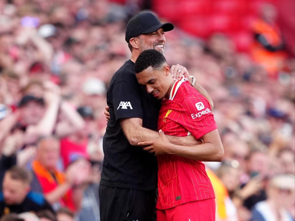 Trent Alexander-Arnold’s future is not yet assured (Peter Byrne/PA Wire)