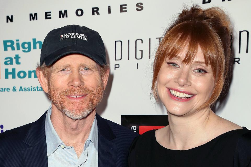 Director Ron Howard (L) and daughter actress Bryce Dallas Howard attend a benefit screening of Digital Jungle Pictures' "Broken Memories" at the Writers Guild Theater on November 14, 2017 in Beverly Hills, California.