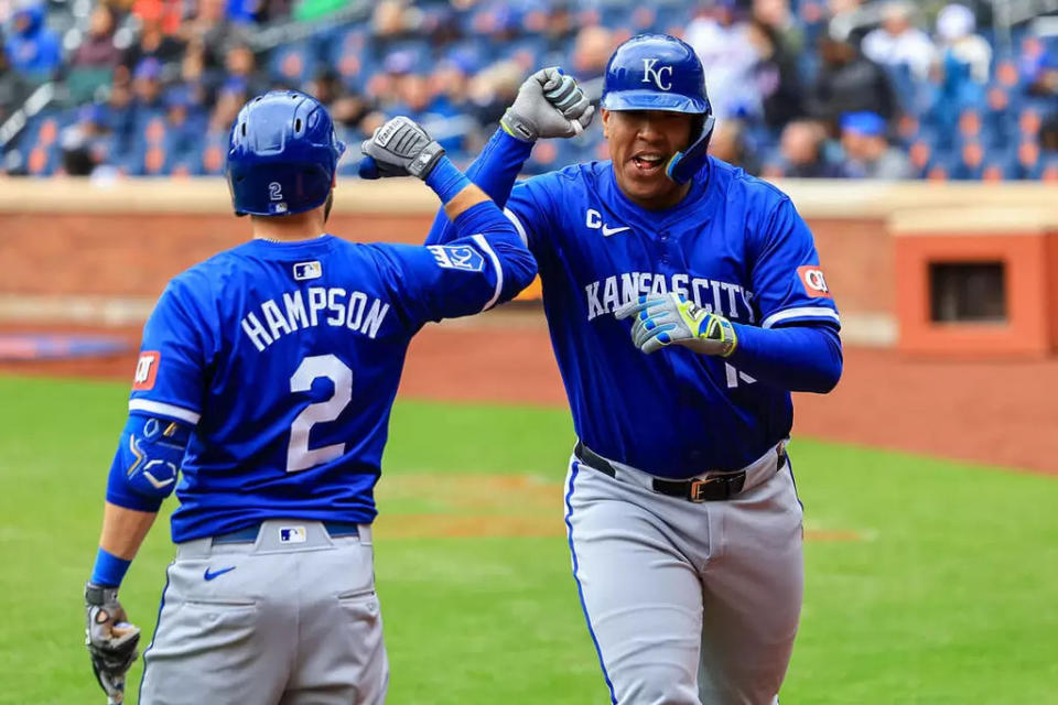 培瑞茲（Salvador Perez）敲出生涯第250轟，締造新里程碑。法新社