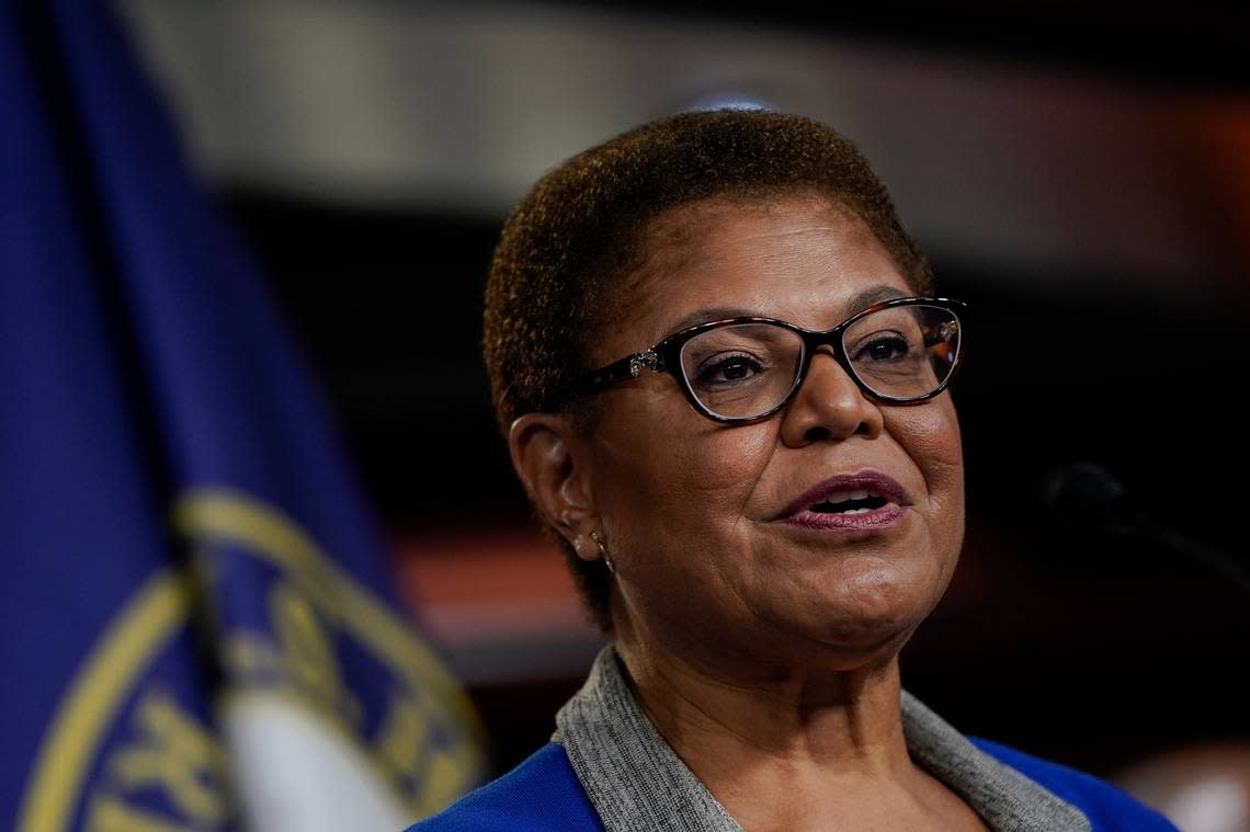 California Rep. Karen Bass was elected mayor of Los Angeles on Wednesday. She is the first woman to be elected the mayor of L.A.