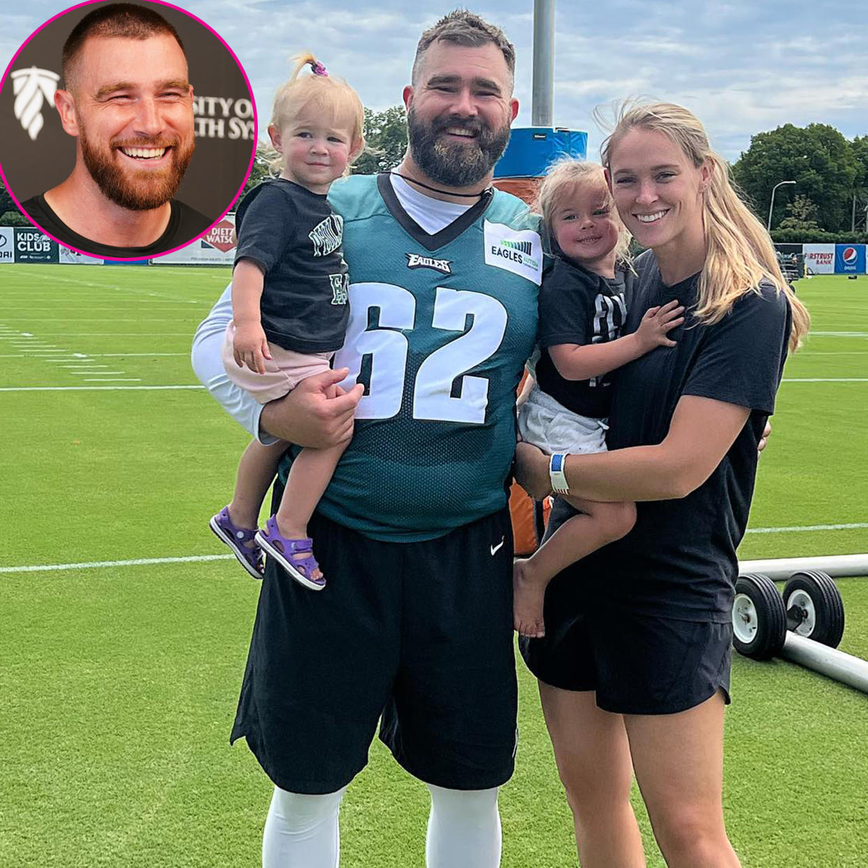 Jason Kelce Says Wife Kylie and Kids Are 'Eagles Fans,' But 'Sometimes' Root for Travis' Chiefs