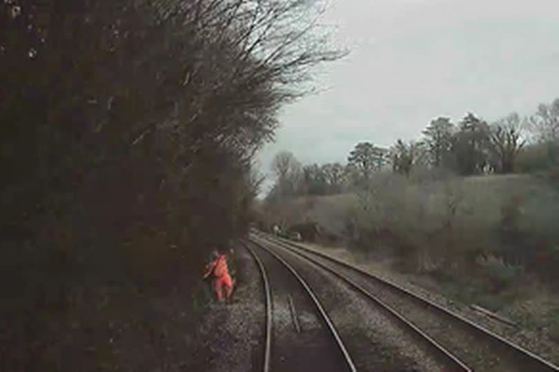 A railway worker had a very near miss with a train heading out from Totnes station