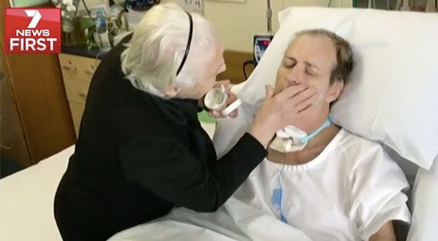 Chris's elderly mother now has to look after him. Source: 7 News