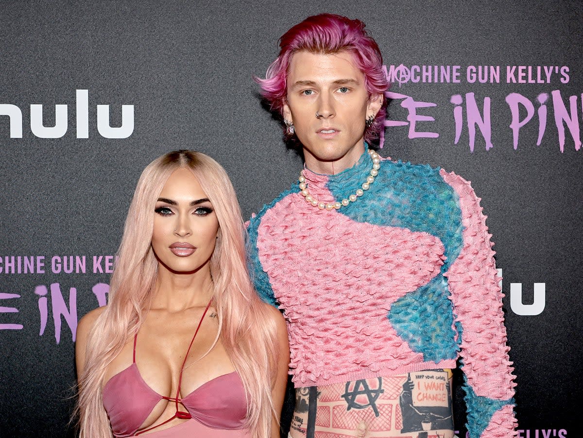 Megan Fox and Machine Gun Kelly attend the ‘Life In Pink’ premiere (Jamie McCarthy/Getty Images)
