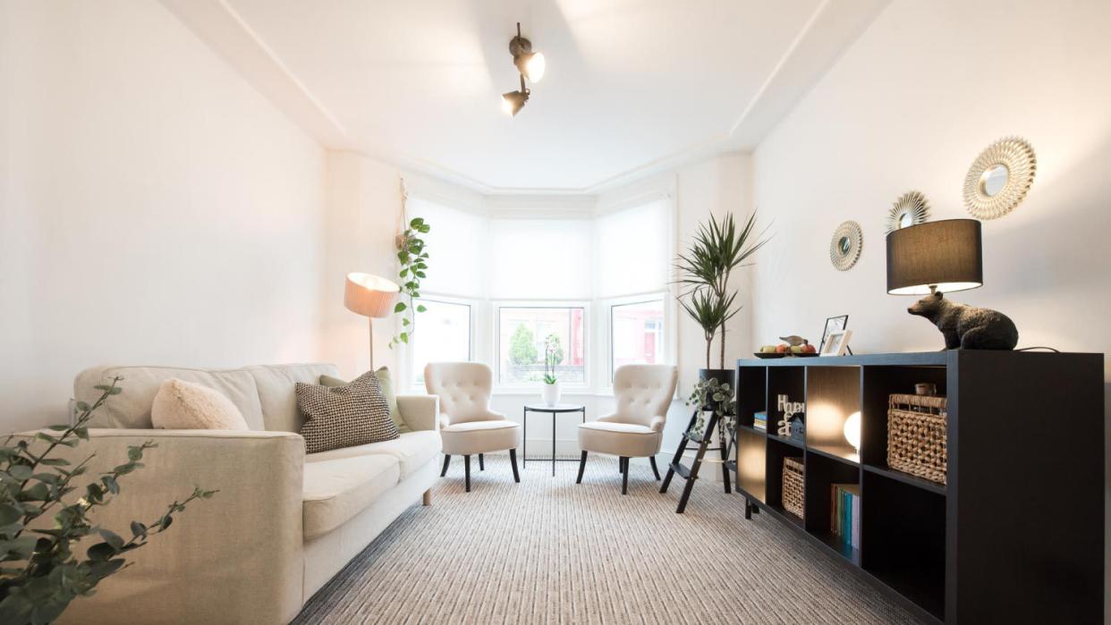 A general interior view of a living room