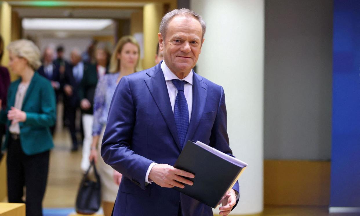 <span>Donald Tusk’s government has promised to investigate the former administration’s alleged wrongdoings.</span><span>Photograph: Johanna Geron/Reuters</span>