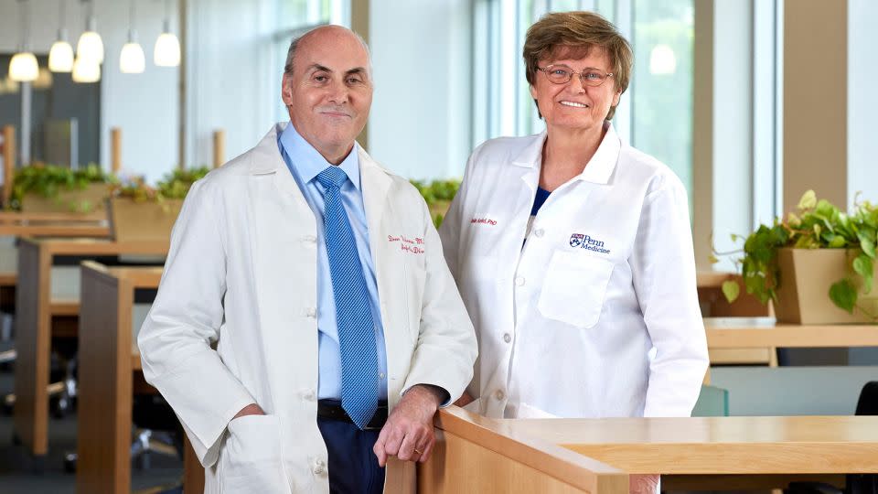 Scientists (from left) Dr. Drew Weissman  and Dr. Katalin Karikó won the 2023 Nobel Prize in physiology or medicine for discoveries enabling the development of mRNA Covid-19 vaccines. - Peggy Peterson/Penn Medicine/Handout/Reuters