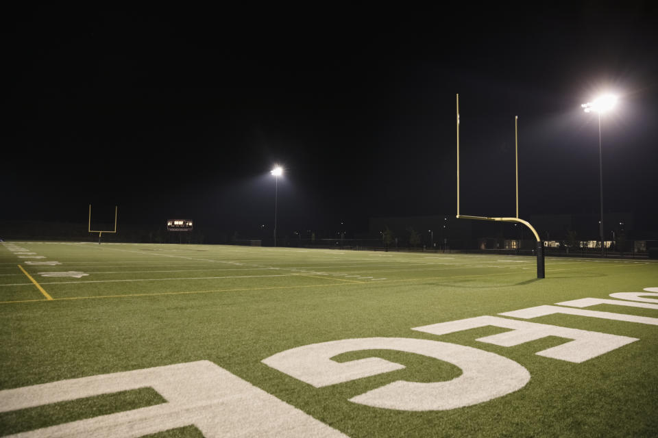 College football field at night