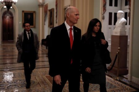 Florida Governor Rick Scott arrives at the U.S. Capitol in Washington, U.S., November 14, 2018. REUTERS/Aaron P. Bernstein