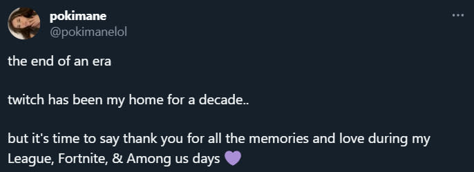 the end of an era  twitch has been my home for a decade..  but it's time to say thank you for all the memories and love during my League, Fortnite, & Among us days ��