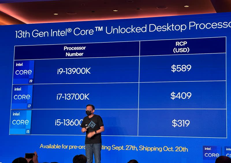 ▲第13代Intel Core桌上型處理器，預計10/20開賣。（圖／記者周淑萍攝）