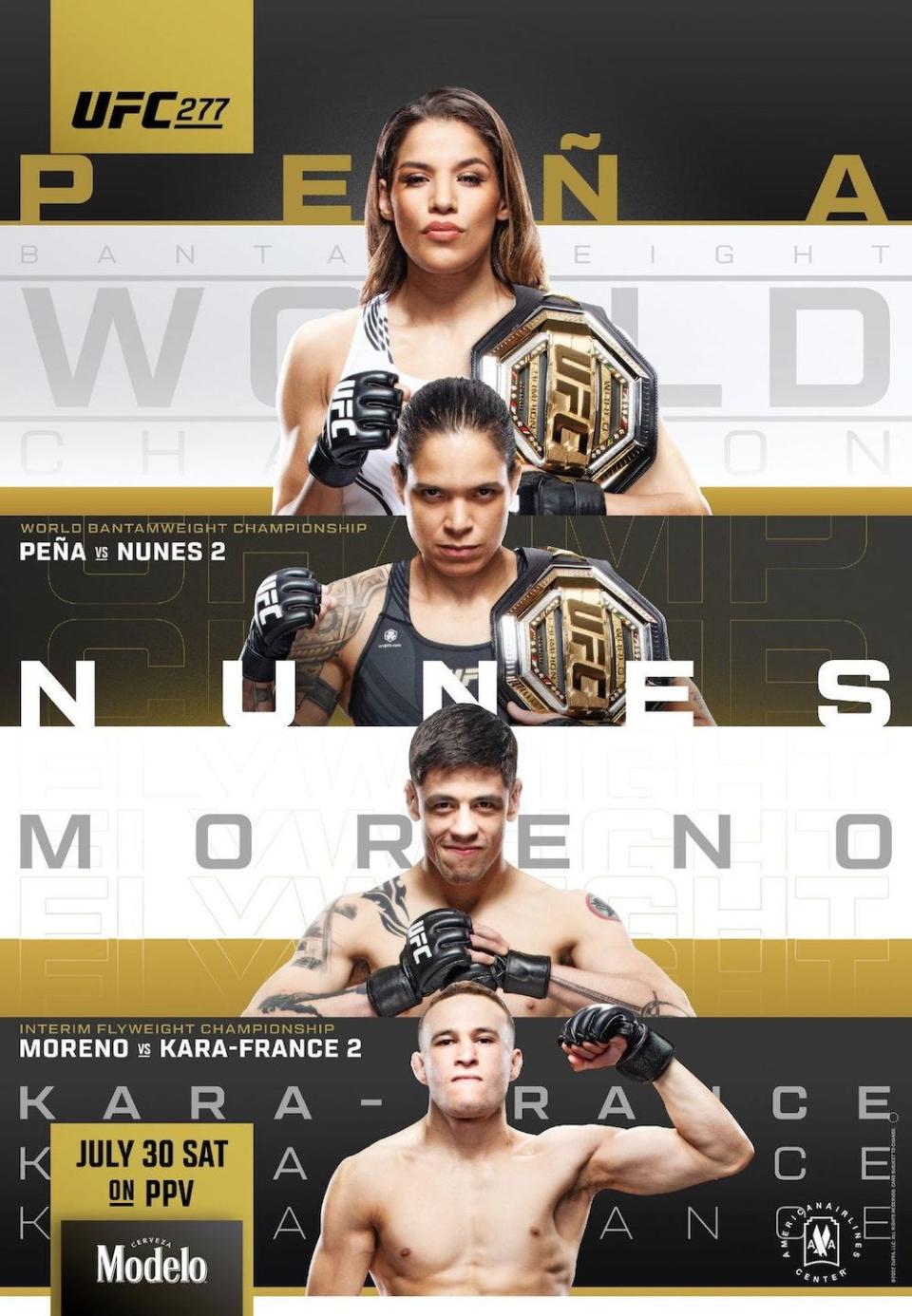 The UFC 277 fight poster.