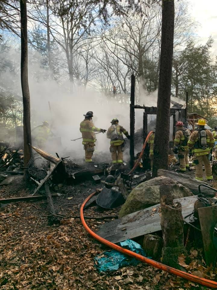 A fire destroyed a mobile home in Rochester at Baxter Lake Recreation Area at 99 Four Rod Road Sunday, Nov. 28, 2021.