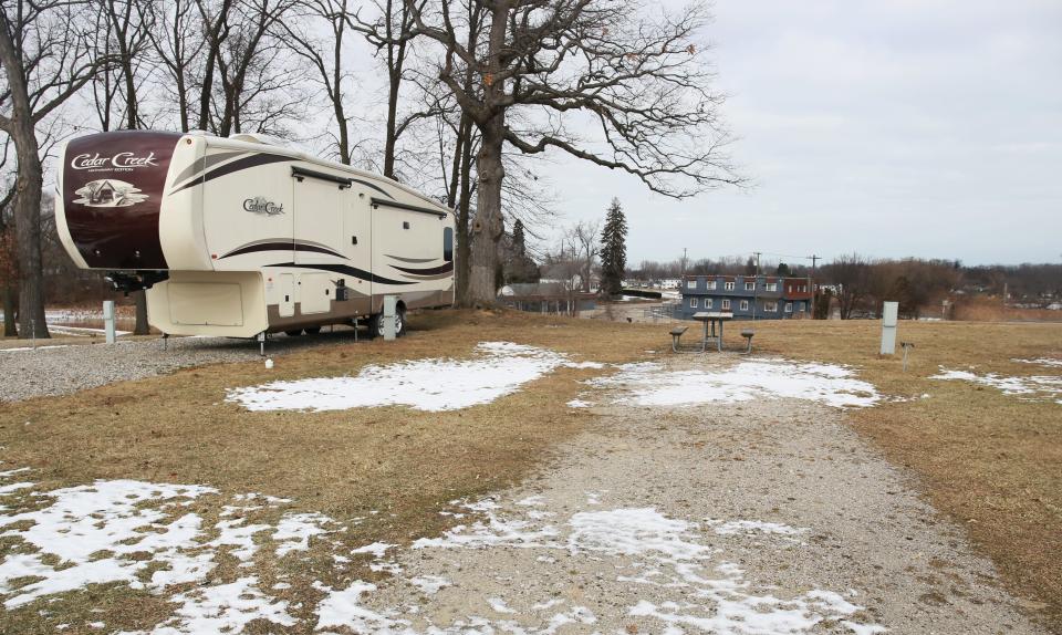 An RV is shown on Friday, Jan. 21, 2022, at the Port Huron Township RV Park. It is located behind the Cracker Barrel off Water Street, and a new owner hopes to market and spread more awareness of the campground.