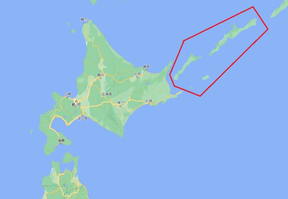 北方四島。(圖擷自Google Map)