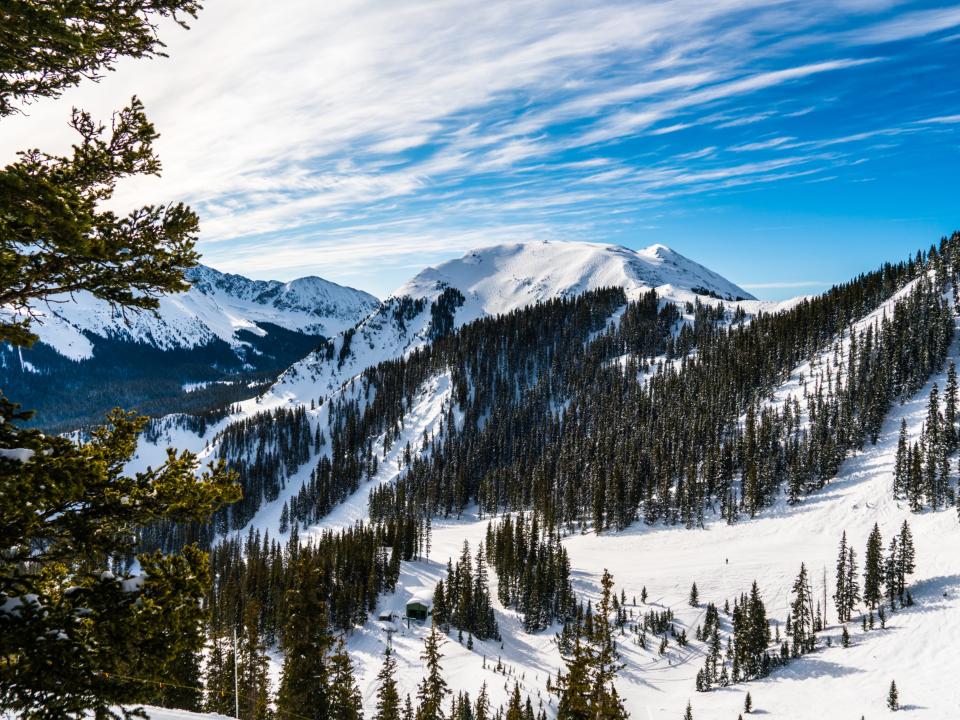 Snow-covered mountains in New Mexico.