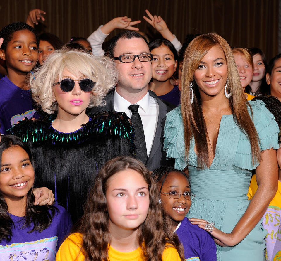 Musician Lady Gaga, Billboard magazine editor and chief Bill Werde and singer Beyonce