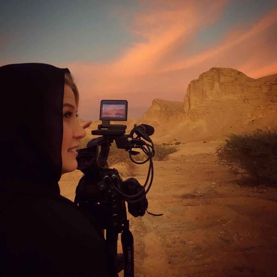 Director and cinematographer Meg Smaker shooting “Jihab Rehab” - Credit: Bryan Storkel