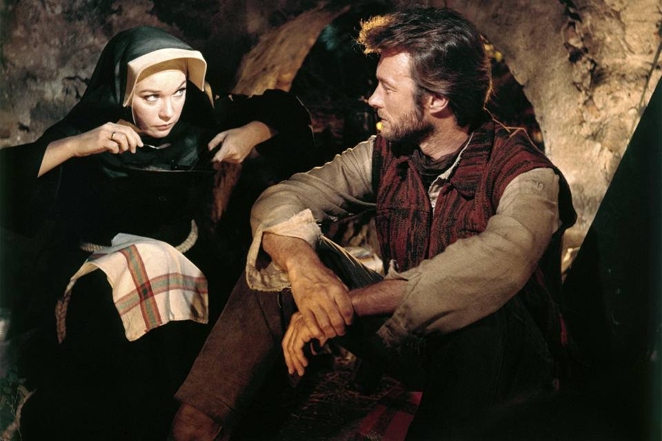 <p>Throughout his career, Eastwood shared the screen with other icons of his time, including Shirley MacLaine in <em>Two Mules for Sister Sara. </em></p>