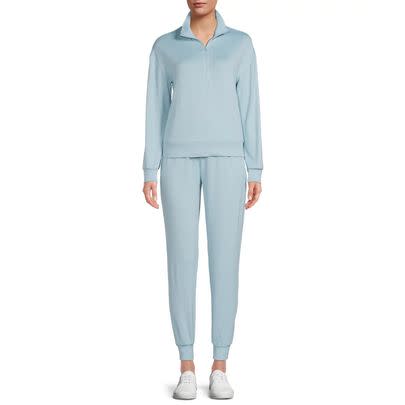 A quarter-zip and drawstring jogger set