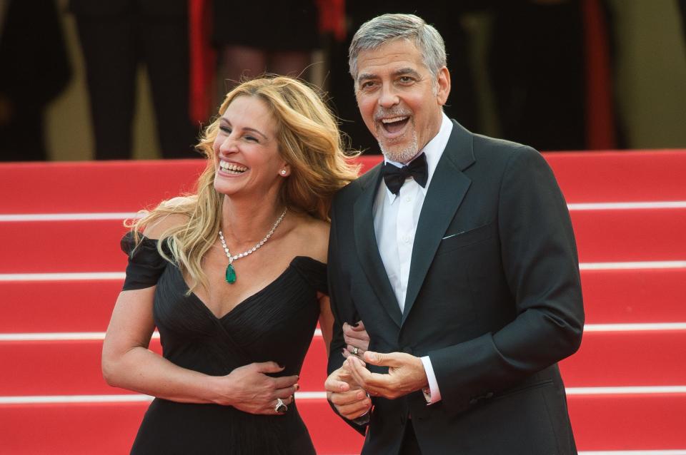 Julia Roberts and George Clooney laugh at the Cannes Film Festival