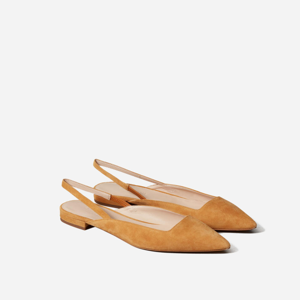 Everlane Slingback in Mustard Suede