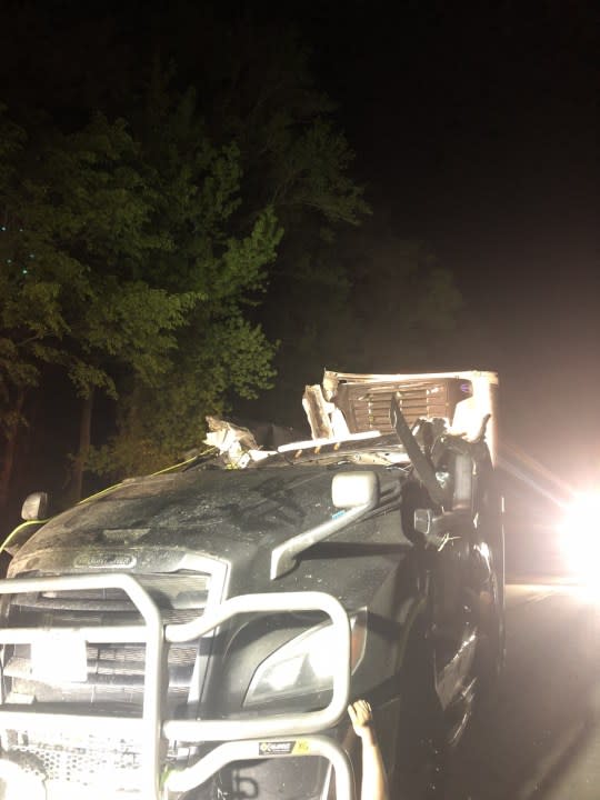 Smithfield tractor-trailer crash (Courtesy: VSP)
