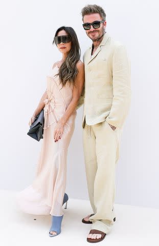 <p> Pierre Suu/WireImage</p> Victoria and David Beckham at the "Le Chouchou" Jacquemus' Fashion Show