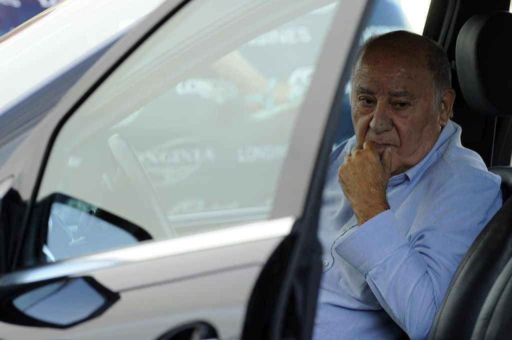 Founder and chairman of the Inditex fashion group Amancio Ortega sits in a car