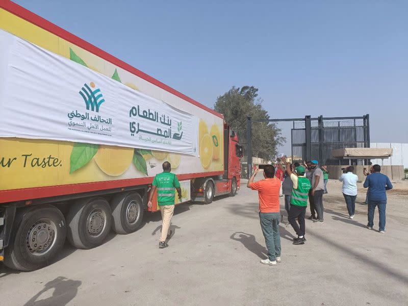 FILE PHOTO: Aid convoy enters Egyptian side of Rafah