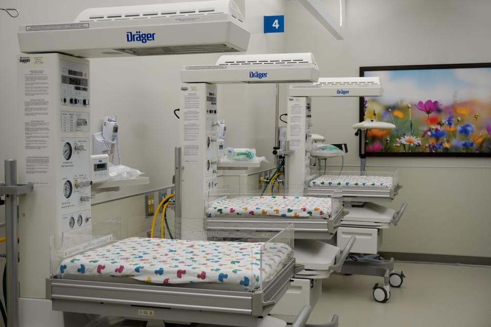 The nursery at OhioHealth Pickerington Methodist Hospital, which will offer labor and delivery services when the facility opens for service on Wednesday, Dec. 6, 2023.