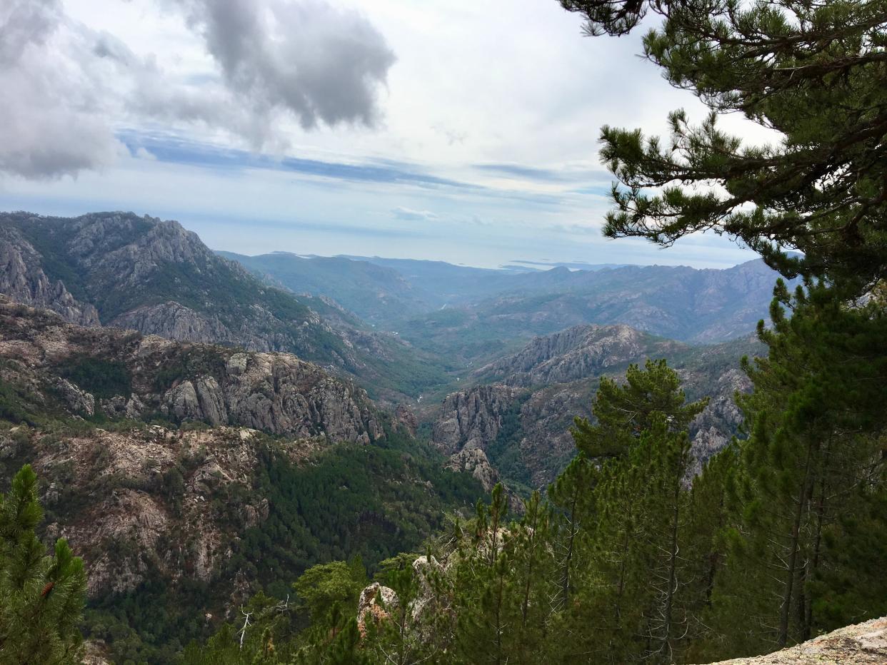 A view of the GR20 trail in Corsico, France.