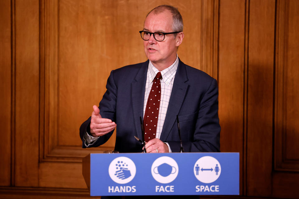 Chief scientific adviser Sir Patrick Vallance during a media briefing in Downing Street, London, on Covid-19.