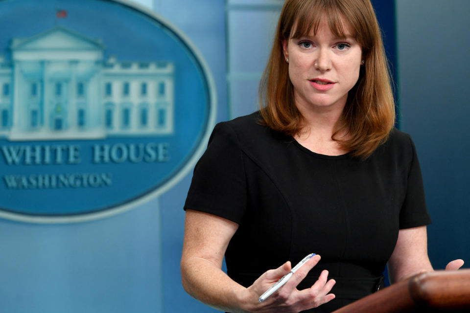 Kate Bedingfield in the White House press room