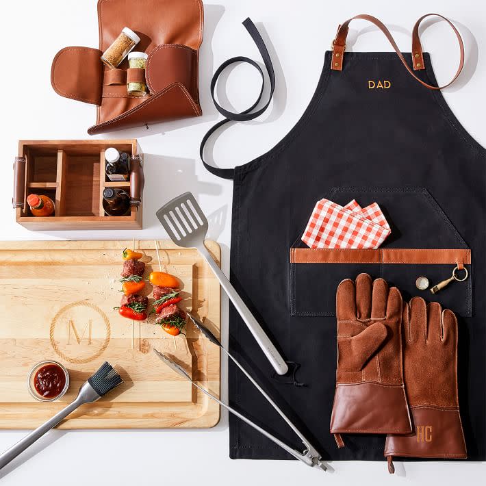 <p><a href="https://go.redirectingat.com?id=74968X1596630&url=https%3A%2F%2Fwww.markandgraham.com%2Fproducts%2Fwaxed-canvas-and-leather-bbq-apron%2F&sref=https%3A%2F%2Fwww.thepioneerwoman.com%2Fholidays-celebrations%2Fgifts%2Fg32814177%2Fgifts-for-dad%2F" rel="nofollow noopener" target="_blank" data-ylk="slk:Shop Now;elm:context_link;itc:0;sec:content-canvas" class="link ">Shop Now</a></p><p>Waxed Canvas and Leather BBQ Apron</p><p>markandgraham.com</p><p>$89.99</p><span class="copyright">Mark and Graham</span>