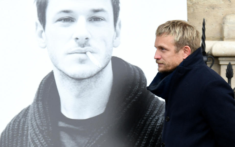 <p>L'acteur Jeremie Renier était au rendez-vous pour le dernier adieu à Gaspard Ulliel. (Photo by BERTRAND GUAY/AFP via Getty Images)</p> 