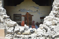 <p>A damaged church is seen is seen following an earthquake on the island of Kos, Greece, July 21, 2017. (Photo: Giannis Kiaris/EPA/REX/Shutterstock) </p>