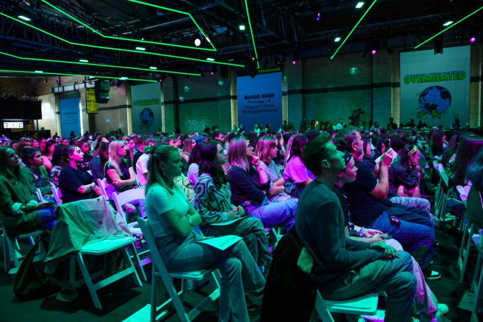 A mostly Gen Z audience listen to panellists discuss climate change (Getty Images for ABA)