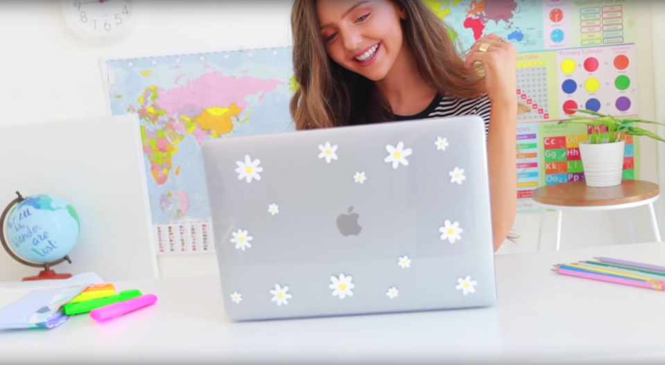 <p>Can't justify the price of a fancy laptop cover? Then head to the craft store and make your own! </p><p><em><a href="https://www.youtube.com/watch?v=gRbiuX_5fCY" rel="nofollow noopener" target="_blank" data-ylk="slk:Get the tutorial on YouTube »;elm:context_link;itc:0;sec:content-canvas" class="link ">Get the tutorial on YouTube »</a></em> </p>