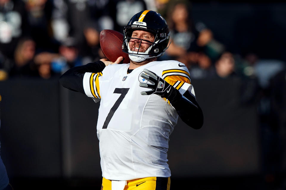 Ben Roethlisberger returned from an injury scare against the Oakland Raiders. (Getty)