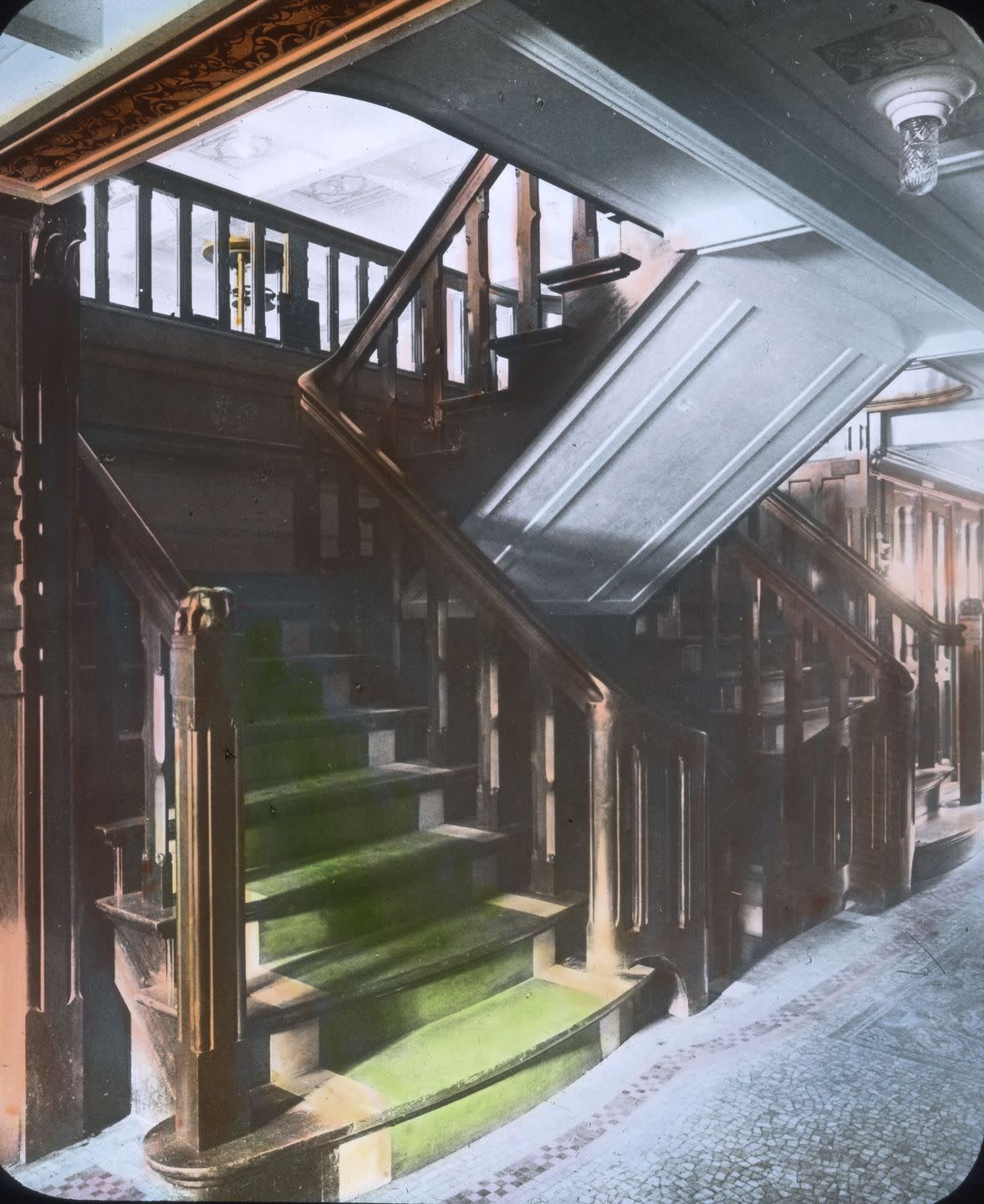 stairways as a connection between the decks aboard the rms titanic