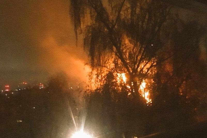 Blaze: The fire raged throughout the night (@kayleighdoylee)