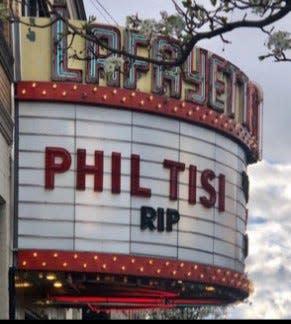 Lafayette Theater owner Ari Benmosche used the theater's marquee to offer words of hope and solidarity throughout the pandemic. When Phil Tisi, a longtime champion of the theater died in April 2020, the marquee marked the loss.