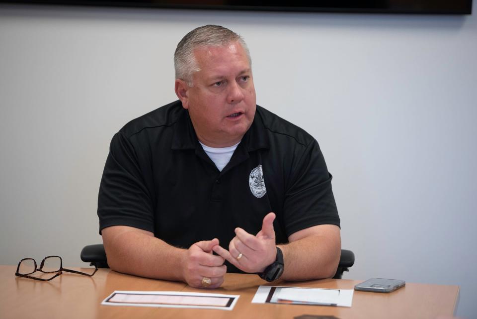 Pueblo Police Chief Chris Noeller speaks about crime statistics in Pueblo on Wednesday, November 1, 2023.