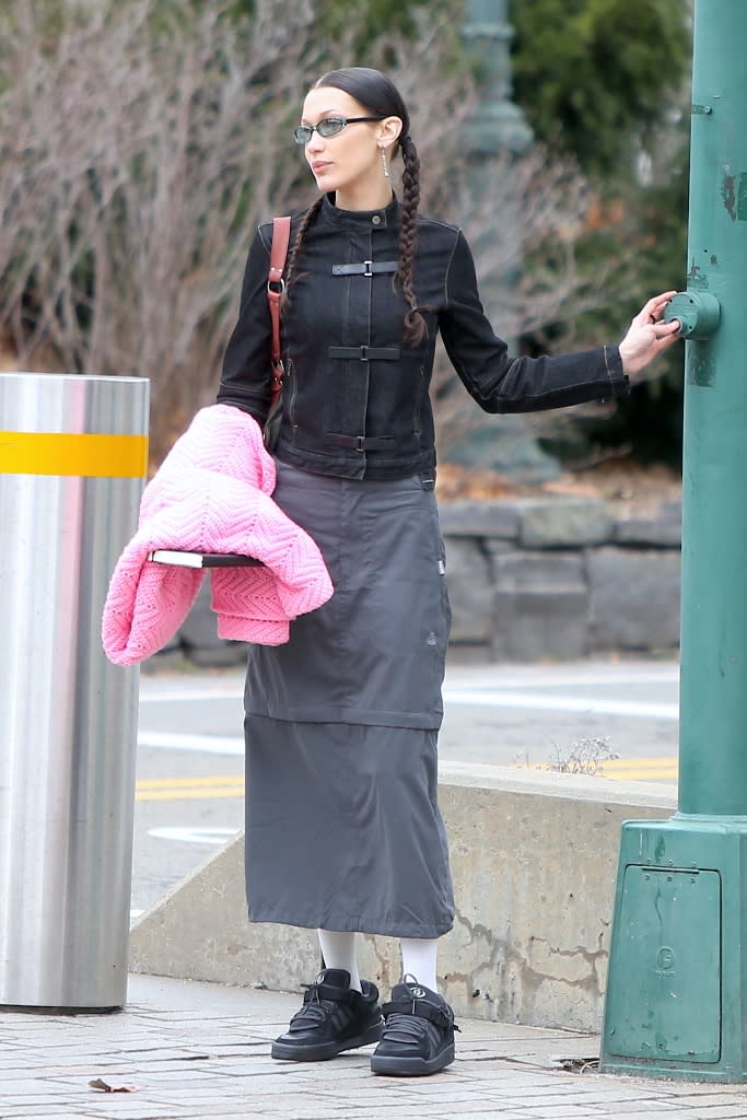 Hadid in NYC on March 20. - Credit: AbacaPress / SplashNews.com