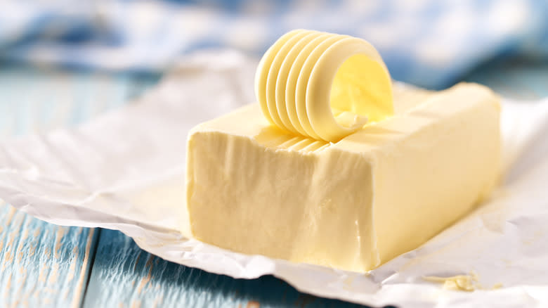 butter on a table
