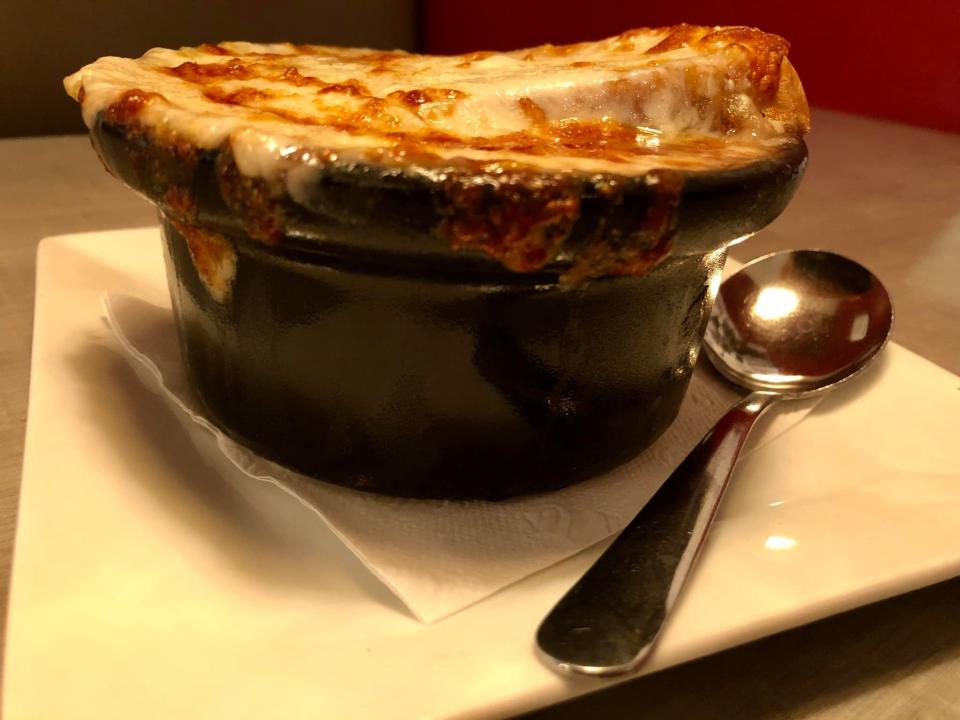 French onion soup from Roger's Family Restaurant, a Somerset staple since 1959.