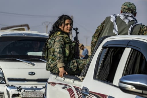 Fighters from Kurdish-led forces withdrew from the Sanjak Saadoun border area near the northern Syrian town of Amuda