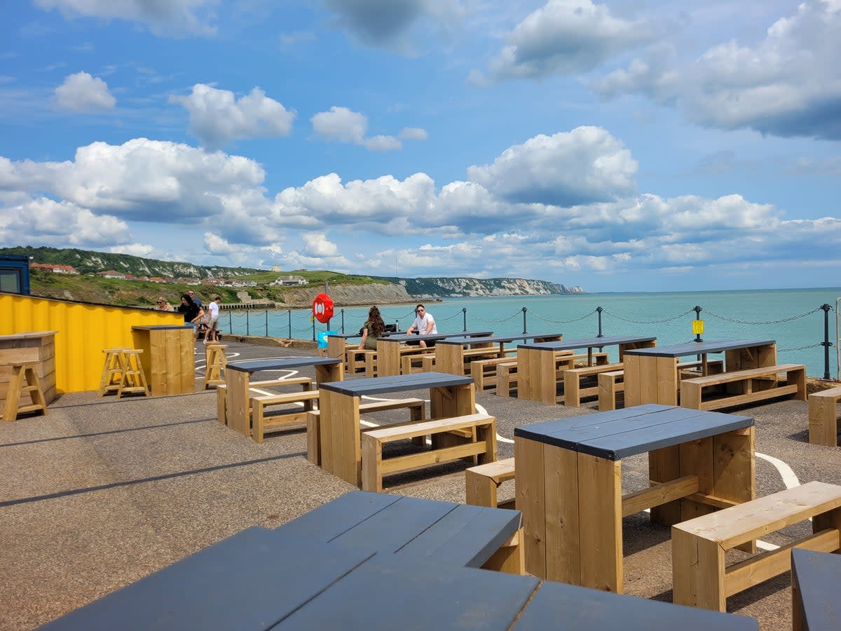 Folkestone’s redeveloped Harbour Arm has plenty of places to eat and drink (Helen Coffey)